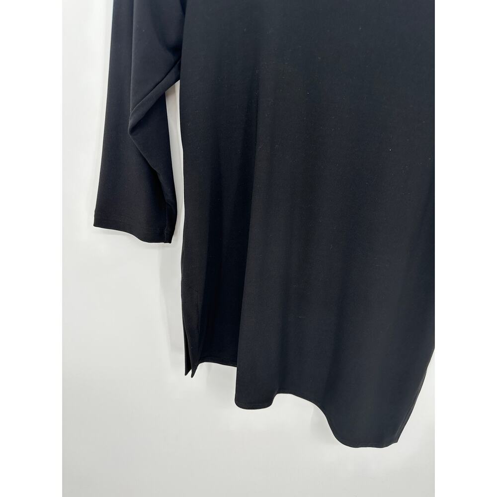 Sympli Womens 6 Black Cut Out Asymmetrical Focus Blouse Top 3/4 Sleeve Stretch - Picture 4 of 8